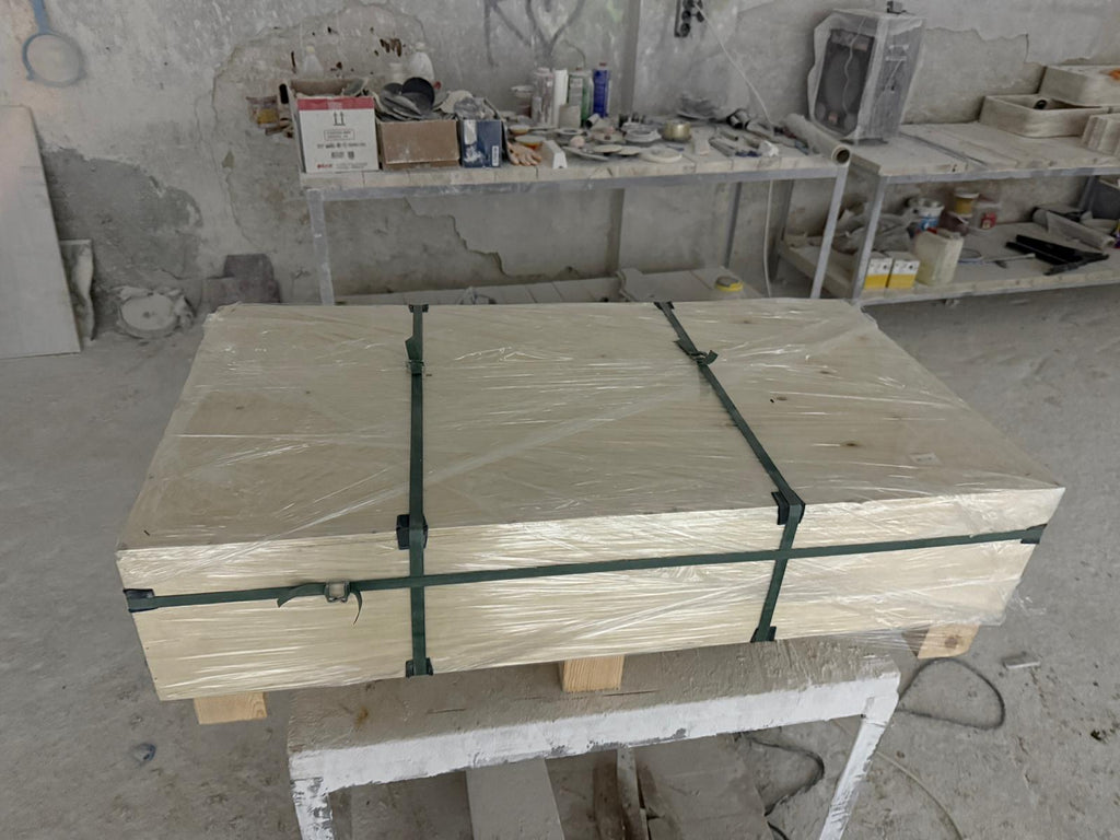 Calacatta Viola Fluted Marble Sink | Custom Wall-Mounted Vanity