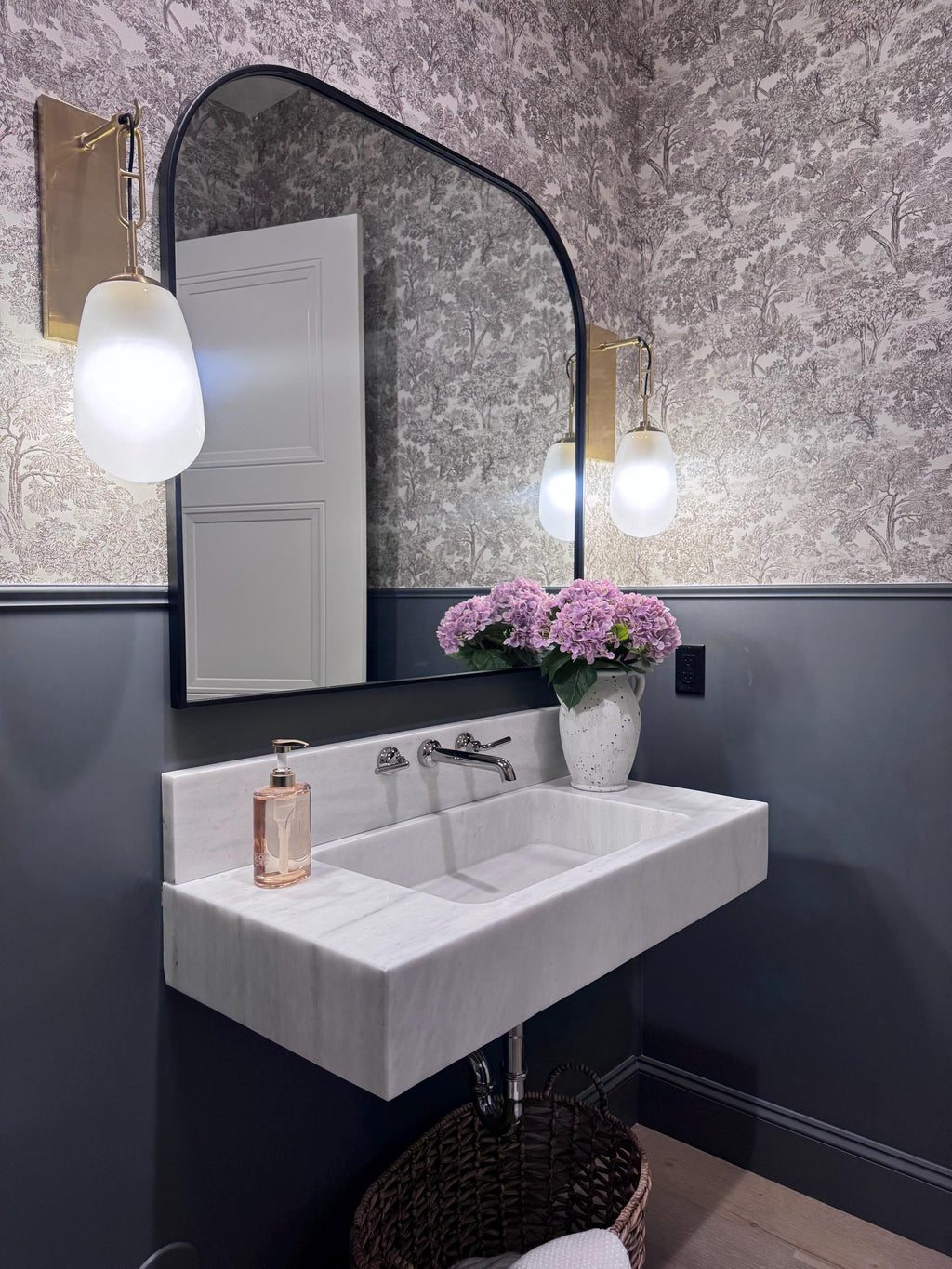 Custom Carrara White Marble Sink | Hand-Carved Bathroom Vanity