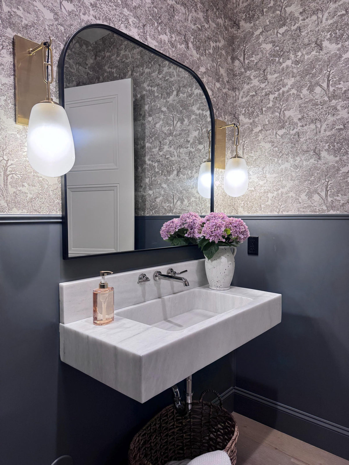 Custom Carrara White Marble Sink | Hand-Carved Bathroom Vanity
