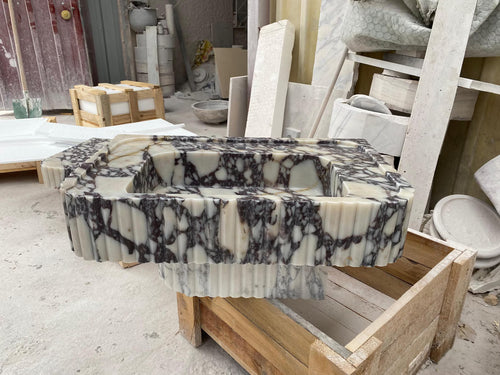 Calacatta Viola Marble Sink | Custom Wall-Mounted Vanity